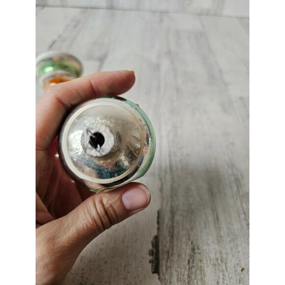 Vintage radko shiny Brite UFO striped red green tree ornament mercury glass refl - Picture 11 of 14